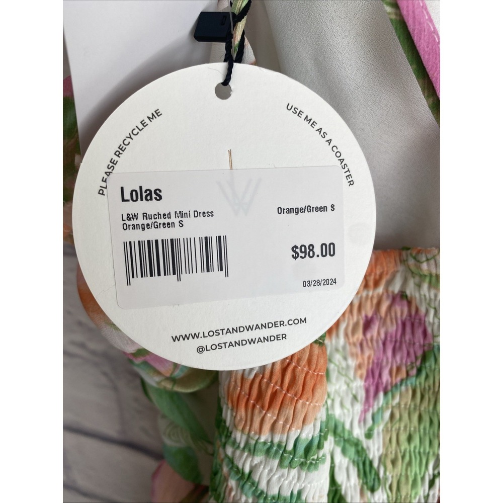 Lost  And Wander NWT Coquette Romantic  Water Color Painterly Love Mini Dress - Picture 12 of 14